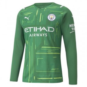Jalkapallo Pelipaidat Manchester City Maalivahti Vieraspaita 2021-2022 Pitkähihainen